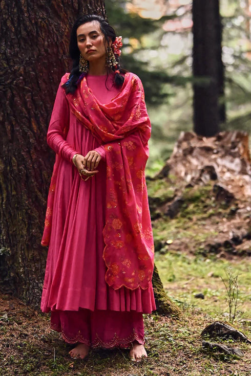 Rani Pink 40 Kali Anarkali